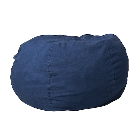 Flash Furniture Bean Bag Chair, 42 in W 42" L 19" H DG-BEAN-LARGE-DENIM-GG